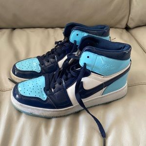 Two tone blue Air Force ones